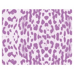 Purple Leopard Pattern Double Sided Flano Blanket (medium)  by Valentinaart