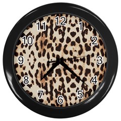 Leopard Pattern Wall Clocks (black) by Valentinaart