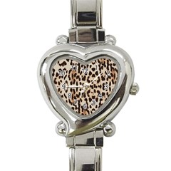 Leopard Pattern Heart Italian Charm Watch by Valentinaart