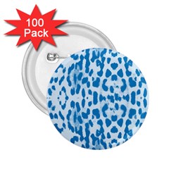 Blue Leopard Pattern 2 25  Buttons (100 Pack)  by Valentinaart