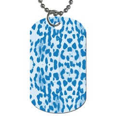 Blue Leopard Pattern Dog Tag (one Side) by Valentinaart