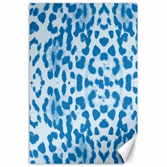 Blue Leopard Pattern Canvas 24  X 36  by Valentinaart