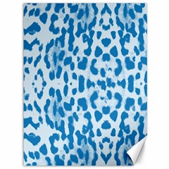 Blue Leopard Pattern Canvas 36  X 48   by Valentinaart