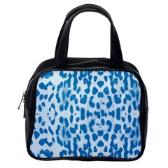 Blue Leopard Pattern Classic Handbags (one Side) by Valentinaart