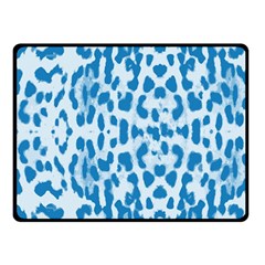 Blue Leopard Pattern Double Sided Fleece Blanket (small)  by Valentinaart