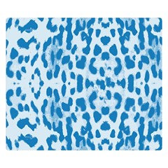 Blue Leopard Pattern Double Sided Flano Blanket (small)  by Valentinaart