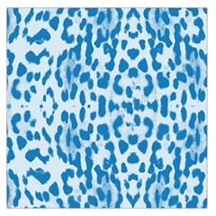 Blue Leopard Pattern Large Satin Scarf (square) by Valentinaart