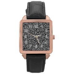 Pattern Rose Gold Leather Watch  by Valentinaart