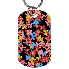 Butterflies Dog Tag (one Side) by Valentinaart