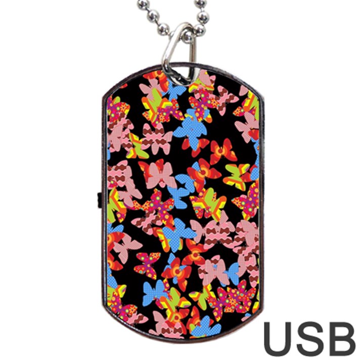 Butterflies Dog Tag USB Flash (Two Sides)