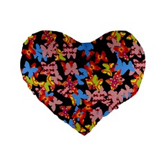 Butterflies Standard 16  Premium Heart Shape Cushions by Valentinaart