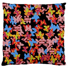 Butterflies Large Flano Cushion Case (one Side) by Valentinaart