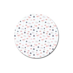 Cute Flamingos And  Leaves Pattern Magnet 3  (round)