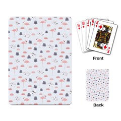 Cute Flamingos And  Leaves Pattern Playing Card