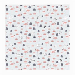 Cute Flamingos And  Leaves Pattern Medium Glasses Cloth (2-side) by TastefulDesigns