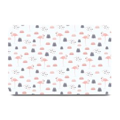 Cute Flamingos And  Leaves Pattern Plate Mats by TastefulDesigns