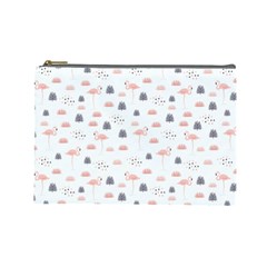 Cute Flamingos And  Leaves Pattern Cosmetic Bag (large)  by TastefulDesigns