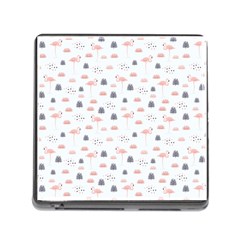 Cute Flamingos And  Leaves Pattern Memory Card Reader (square) by TastefulDesigns