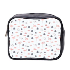 Cute Flamingos And  Leaves Pattern Mini Toiletries Bag 2-side by TastefulDesigns