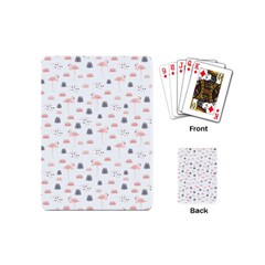 Cute Flamingos And  Leaves Pattern Playing Cards (mini)  by TastefulDesigns