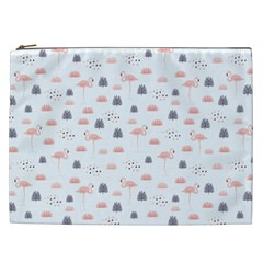 Cute Flamingos And  Leaves Pattern Cosmetic Bag (xxl)  by TastefulDesigns