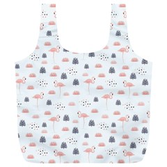 Cute Flamingos And  Leaves Pattern Full Print Recycle Bags (l)  by TastefulDesigns