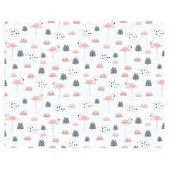 Cute Flamingos And  Leaves Pattern Double Sided Flano Blanket (medium)  by TastefulDesigns