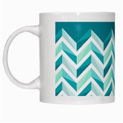 Zigzag Pattern In Blue Tones White Mugs by TastefulDesigns