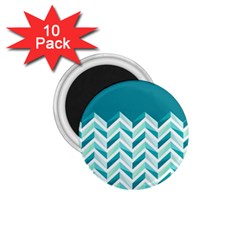 Zigzag Pattern In Blue Tones 1 75  Magnets (10 Pack)  by TastefulDesigns