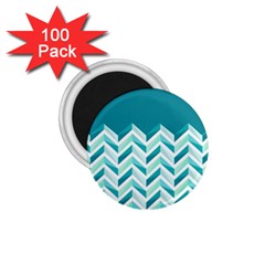 Zigzag Pattern In Blue Tones 1 75  Magnets (100 Pack)  by TastefulDesigns