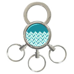 Zigzag Pattern In Blue Tones 3-ring Key Chains by TastefulDesigns