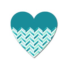 Zigzag Pattern In Blue Tones Heart Magnet by TastefulDesigns