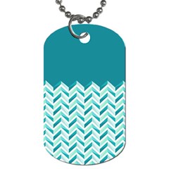 Zigzag Pattern In Blue Tones Dog Tag (one Side) by TastefulDesigns