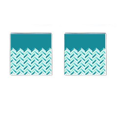 Zigzag Pattern In Blue Tones Cufflinks (square) by TastefulDesigns