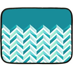 Zigzag Pattern In Blue Tones Double Sided Fleece Blanket (mini) 