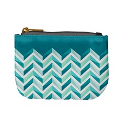 Zigzag Pattern In Blue Tones Mini Coin Purses by TastefulDesigns