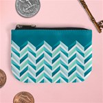 Zigzag pattern in blue tones Mini Coin Purses Front