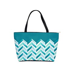 Zigzag Pattern In Blue Tones Shoulder Handbags by TastefulDesigns