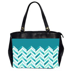 Zigzag Pattern In Blue Tones Office Handbags (2 Sides)  by TastefulDesigns