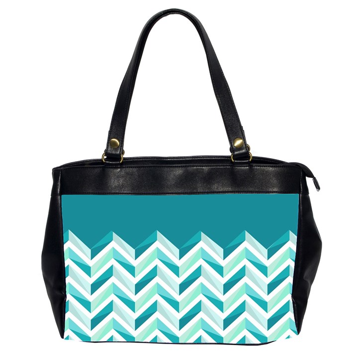 Zigzag pattern in blue tones Office Handbags (2 Sides) 