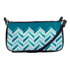 Zigzag Pattern In Blue Tones Shoulder Clutch Bags by TastefulDesigns