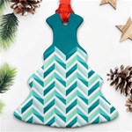 Zigzag pattern in blue tones Christmas Tree Ornament (Two Sides) Front