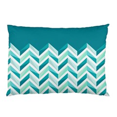 Zigzag Pattern In Blue Tones Pillow Case (two Sides) by TastefulDesigns