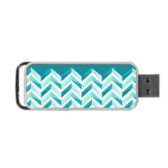 Zigzag Pattern In Blue Tones Portable Usb Flash (two Sides) by TastefulDesigns