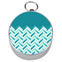 Zigzag Pattern In Blue Tones Silver Compasses by TastefulDesigns