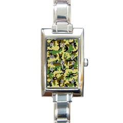 Camo Woodland Rectangle Italian Charm Watch by sifis