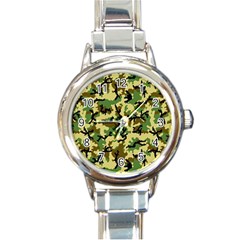 Camo Woodland Round Italian Charm Watch by sifis