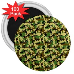 Camo Woodland 3  Magnets (100 Pack) by sifis