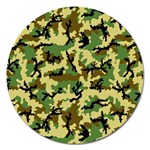 Camo Woodland Magnet 5  (Round) Front