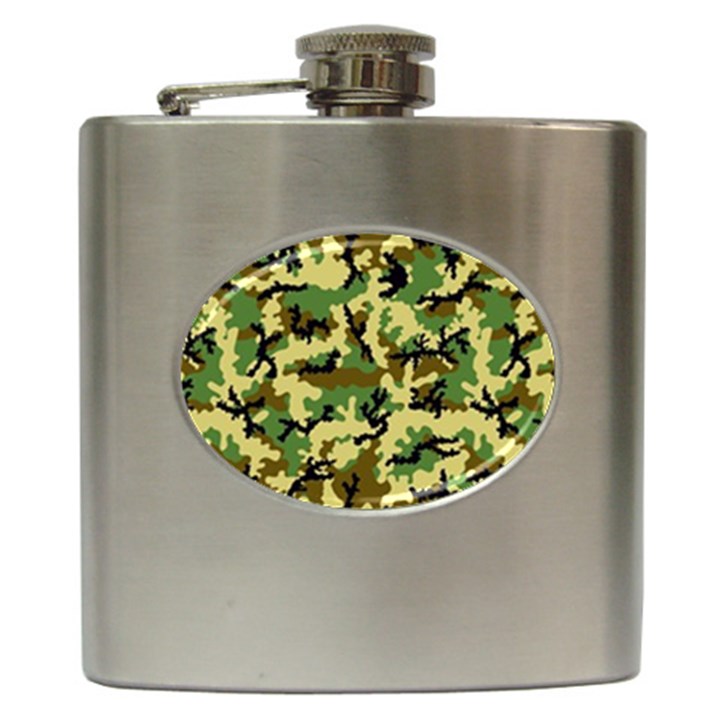 Camo Woodland Hip Flask (6 oz)